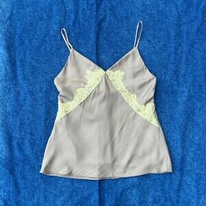 rag & bone logan silk lace olive cami top